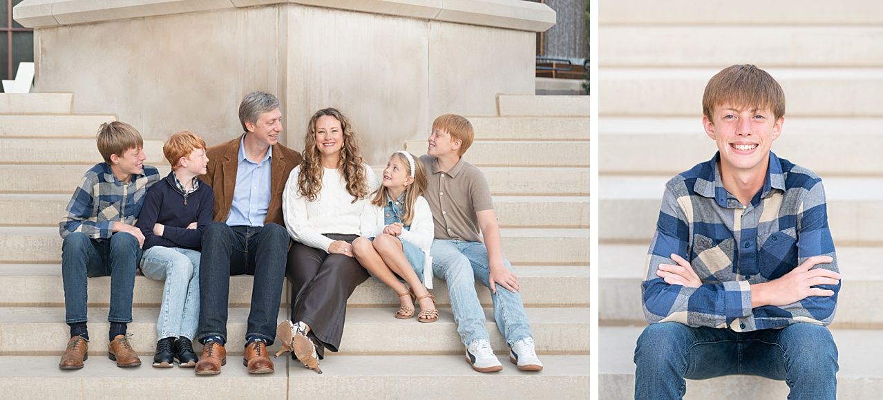 Family of 6 in Downtown Bartlesville by Photographer Kristi Bray