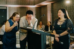 Best wedding photographer capturing romantic speech moments in Brisbane"