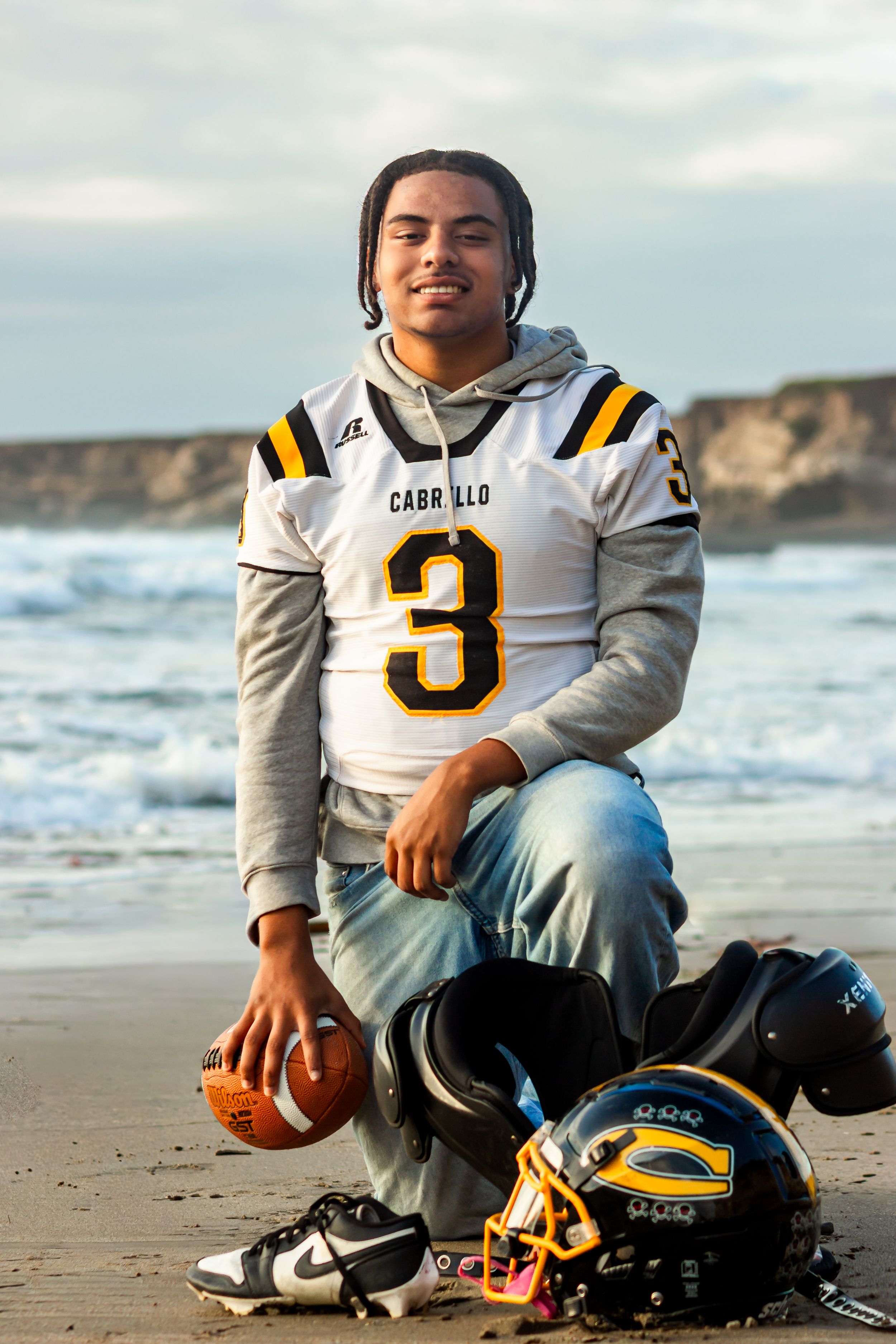 Senior portrait photographer santa barbara and san luis obispo counties. vandenberg space force base. Football senior portraits.