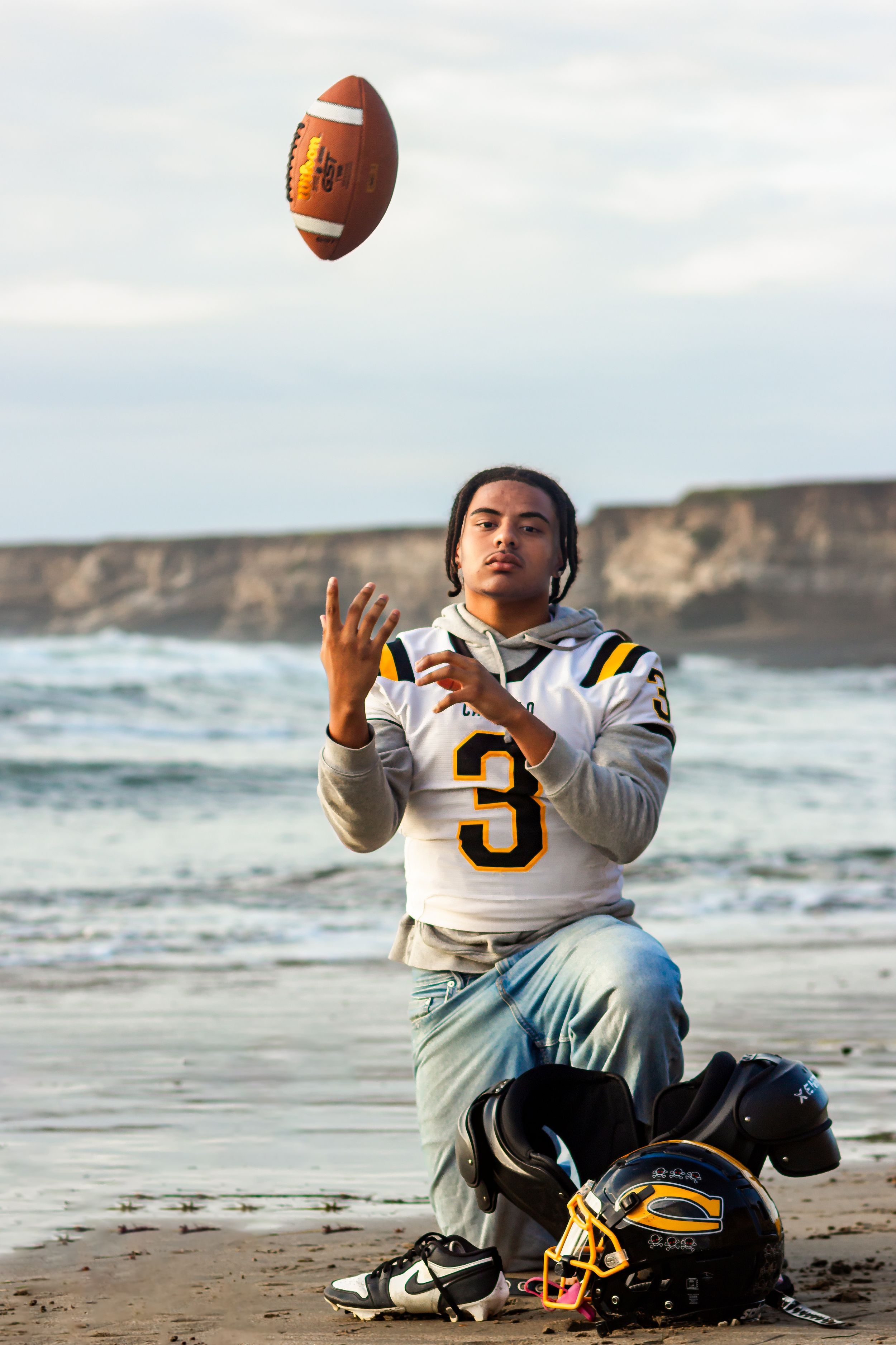 Senior portrait photographer santa barbara and san luis obispo counties. vandenberg space force base. Football senior portraits.