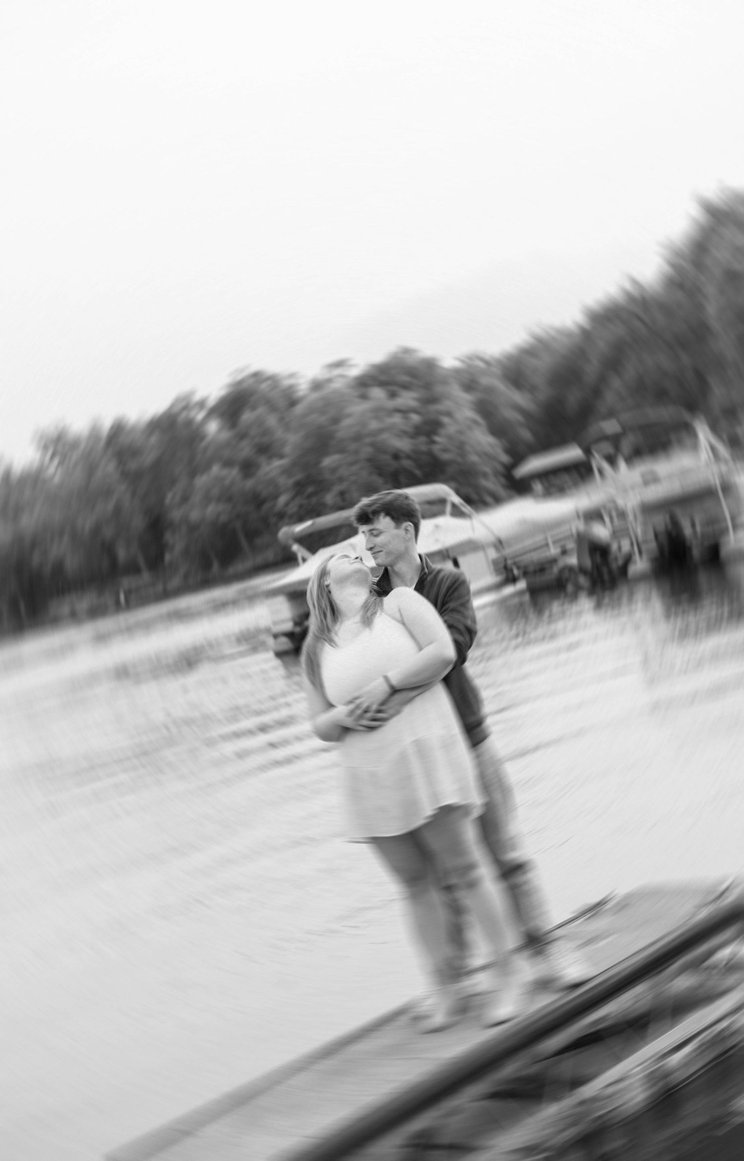 Outdoor summer engagement photos at the lake in Bloomington, Illinois