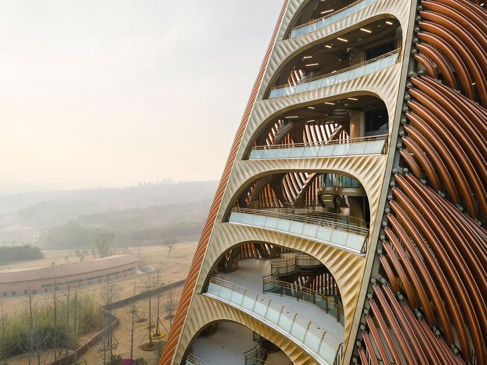 Futuristic architectural design captured with professional photography