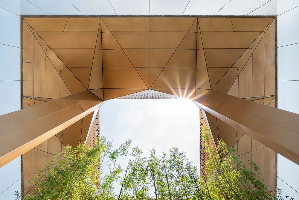 Futuristic architectural design captured with professional photography