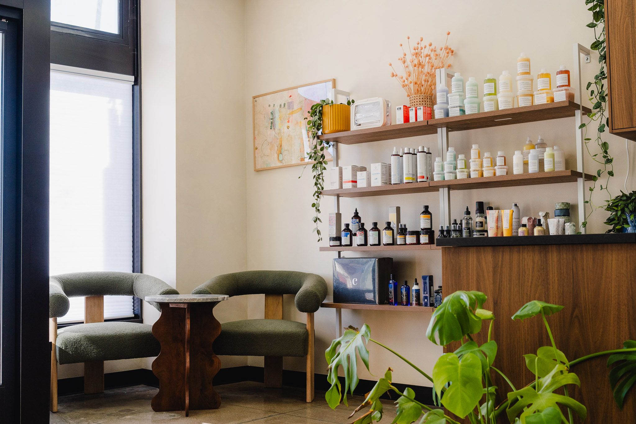 Eagle Rock hair studio interior captured for a warm, professional branding photoshoot in Los Angeles.