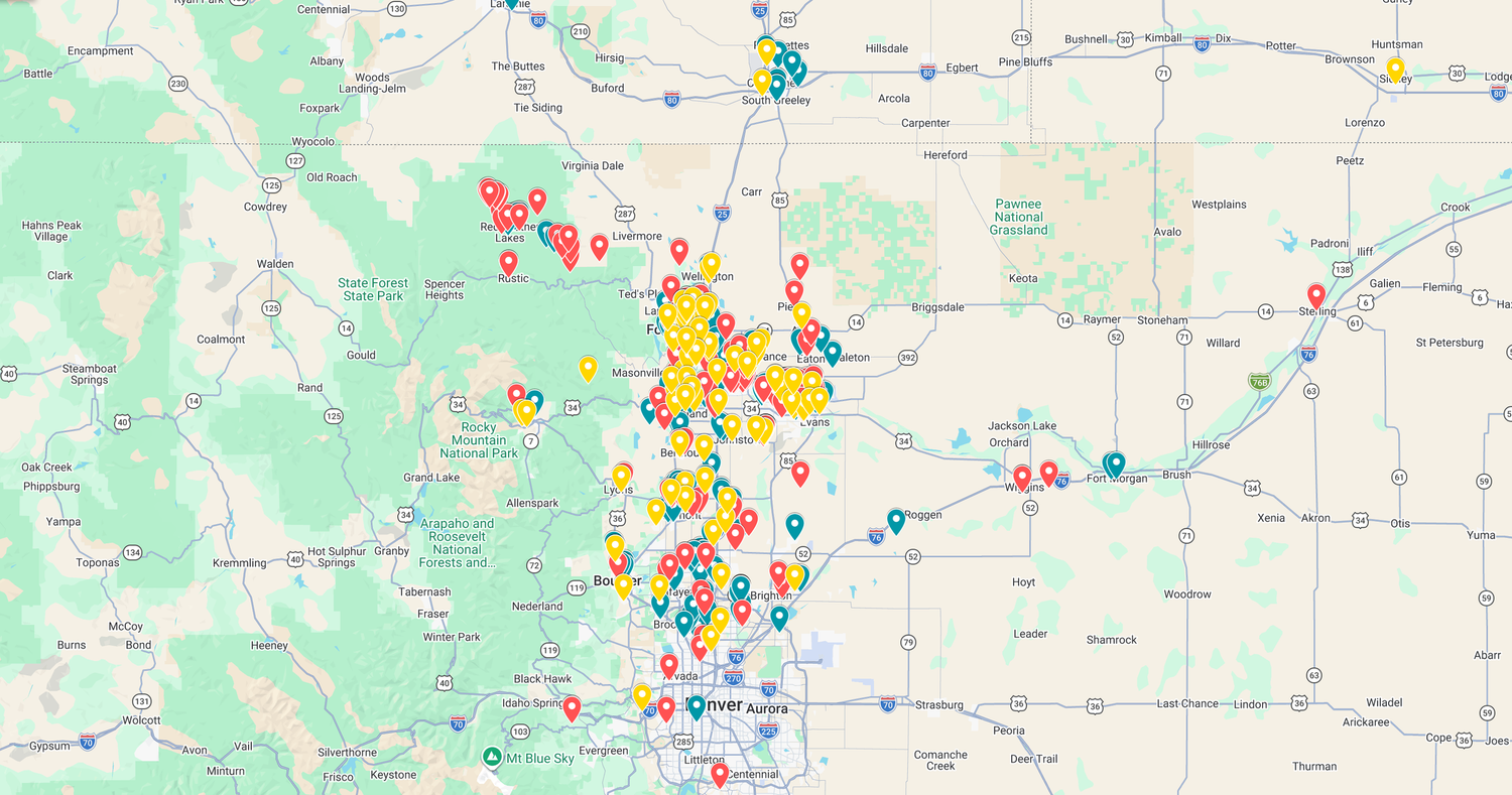Coverage area in Northern Colorado and Southern Wyoming.