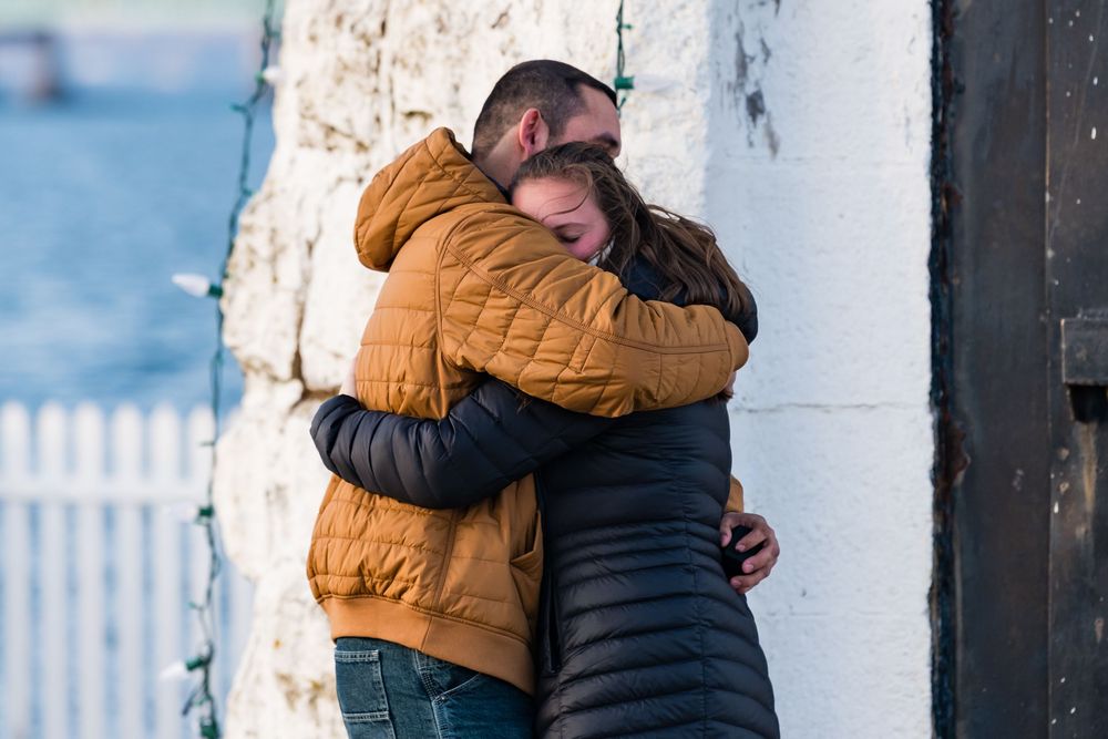 Rhode Island's most sought after proposal photographer. Newport Harbor Island Resort winter proposal