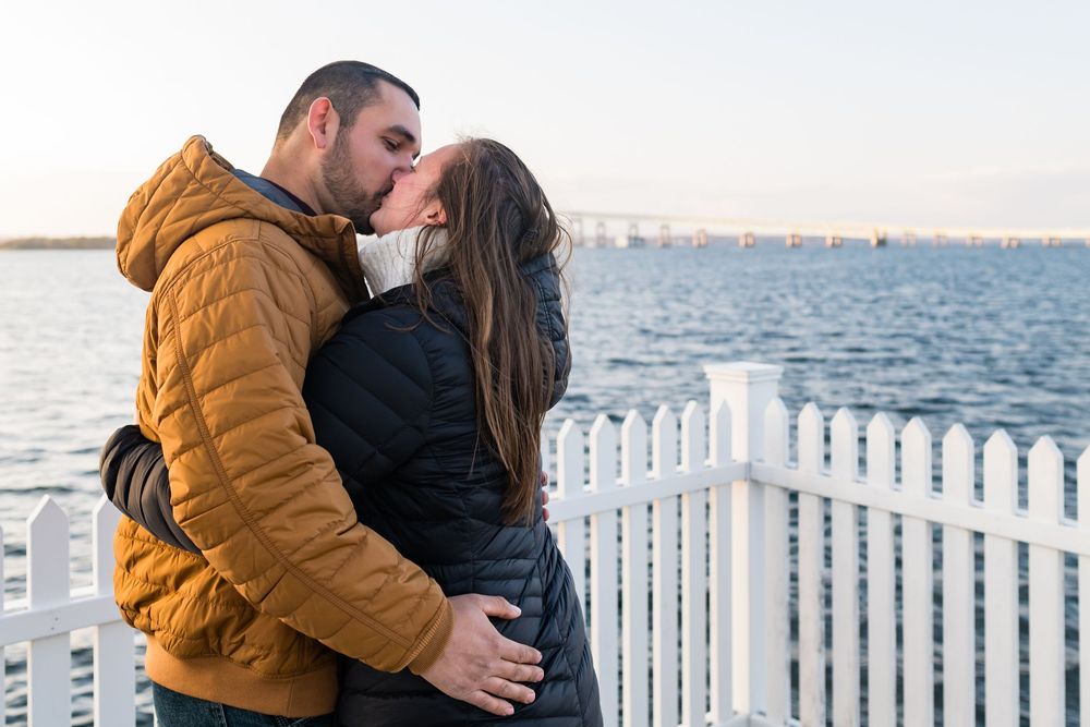 Rhode Island's most sought after proposal photographer. Newport Harbor Island Resort winter proposal
