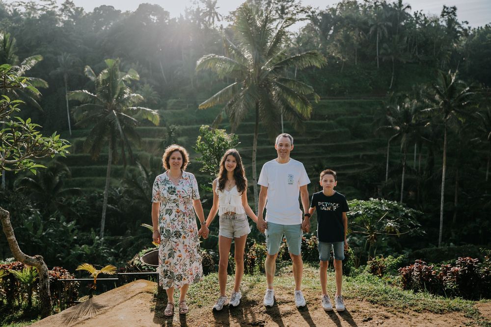 Family photographer in Bali at ceking rice terrace