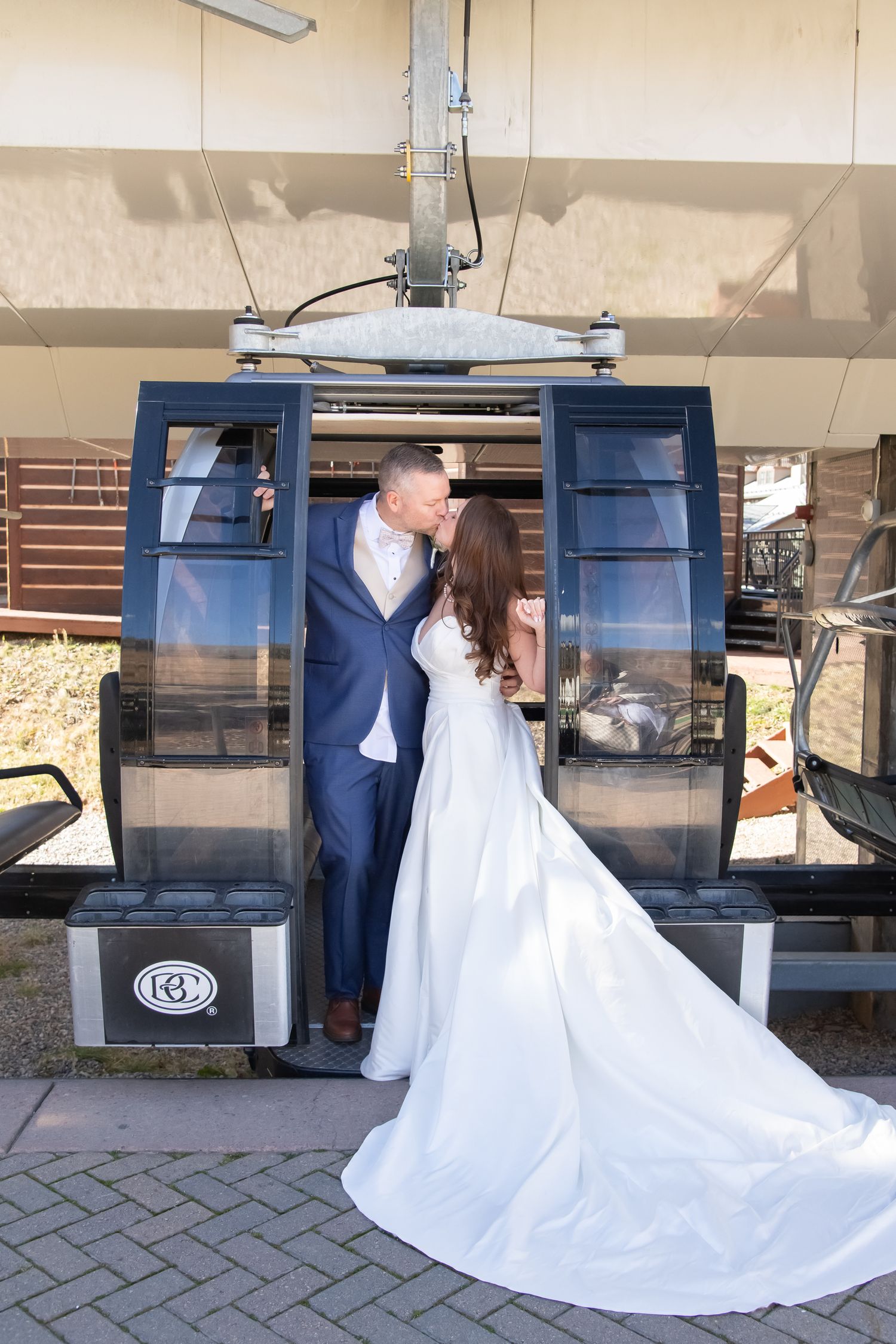 Wedding photos with the gondola in Beaver Creek Colorado