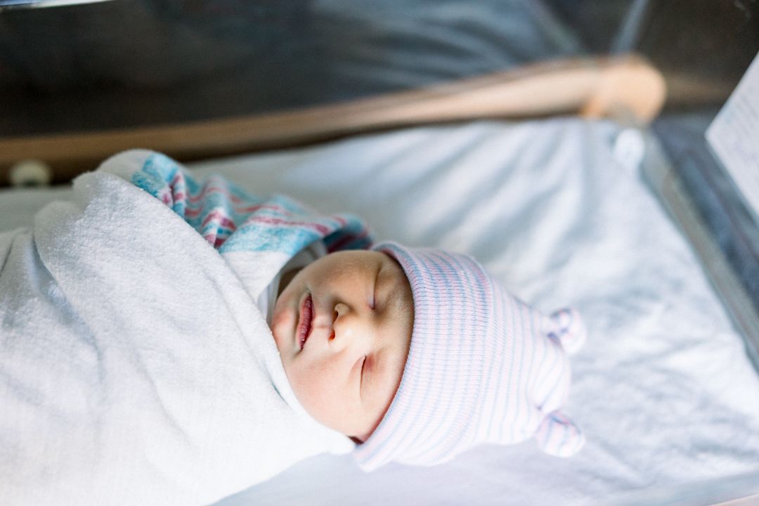 Peaceful newborn baby during documentary Fresh 48 session in Augusta GA