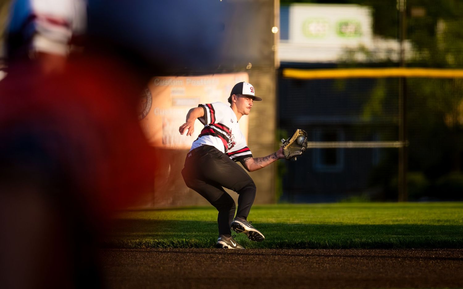 Central Penn Batmen infielder fields a ground ball vs Quakertown, by Deanna Fox, SportsFox Photography, Hershey PA
