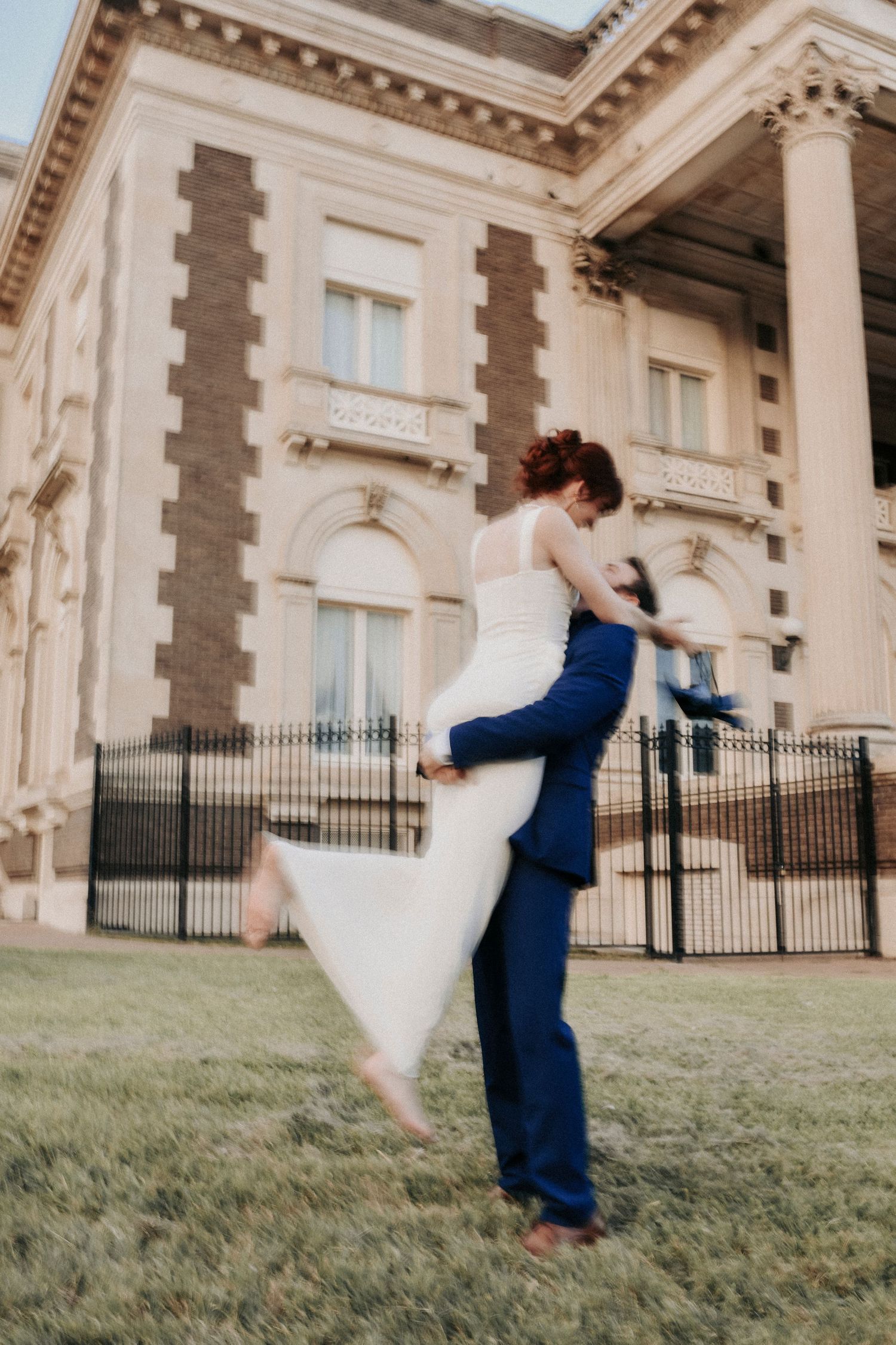 Natural engagement photography at Dallas County Records Building