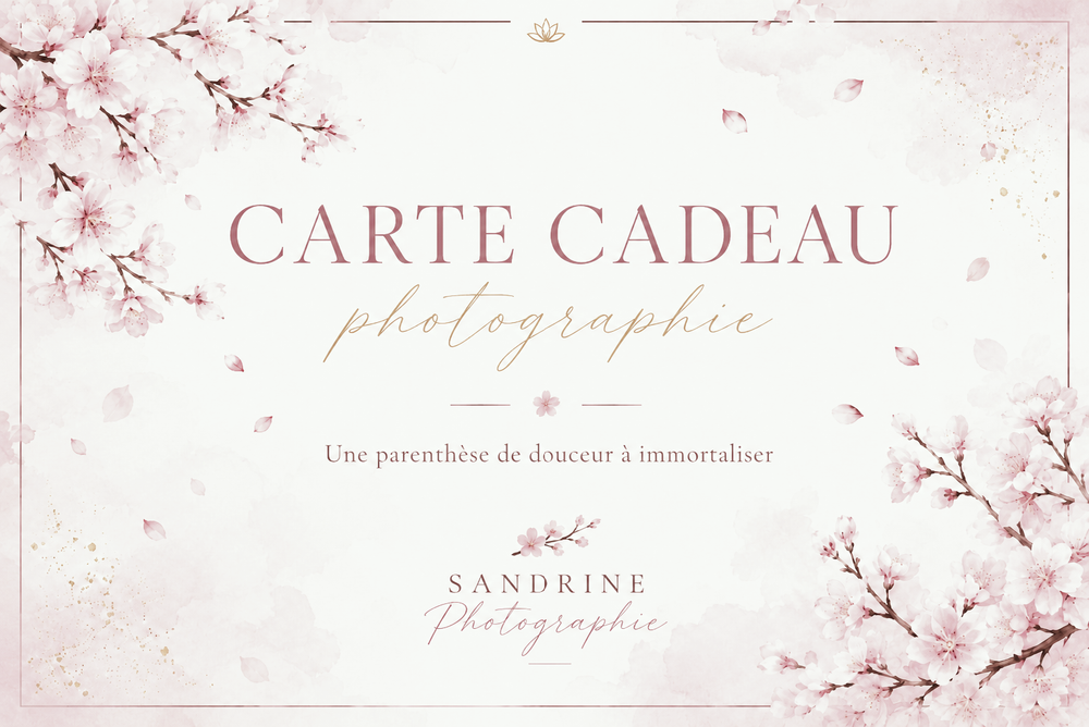 Carte cadeau personnalisable - Sandrine Photographie  Hauts-de-France  Baie de Somme  Séance photo personnalisée à domicile ou en extérieur.