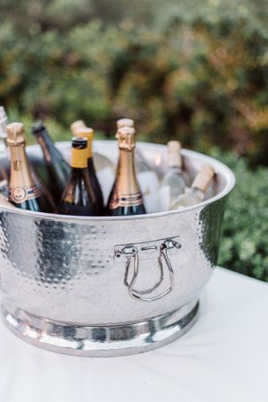 Champagne in silver ice bucket for party in Paris