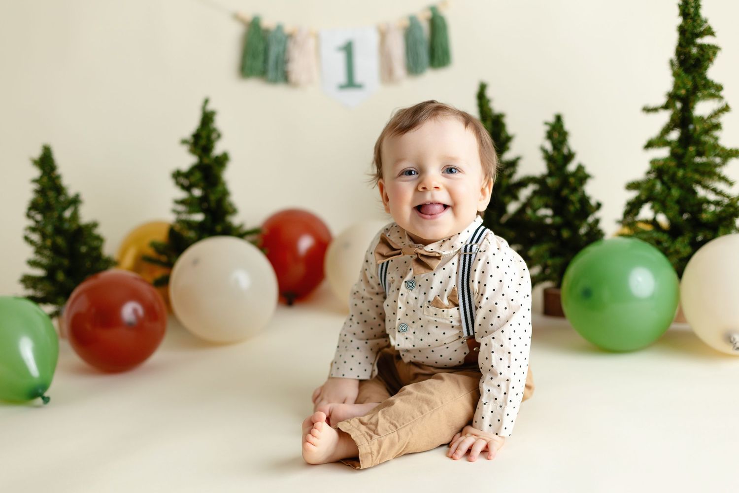 One year old during his smash the cake session. Greenville SC newborn photographer, Easley SC newborn photographer