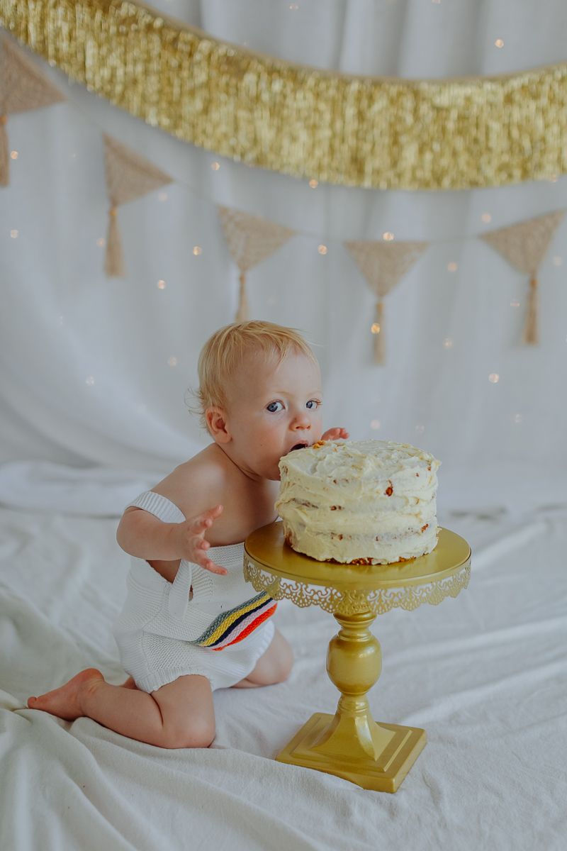boy eating cake mini photo session