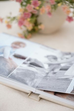 details of custom hand bound family album photographed by Jagger Rose Photography in Hudson, WI