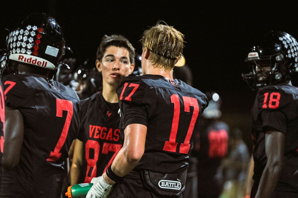 Football players talking