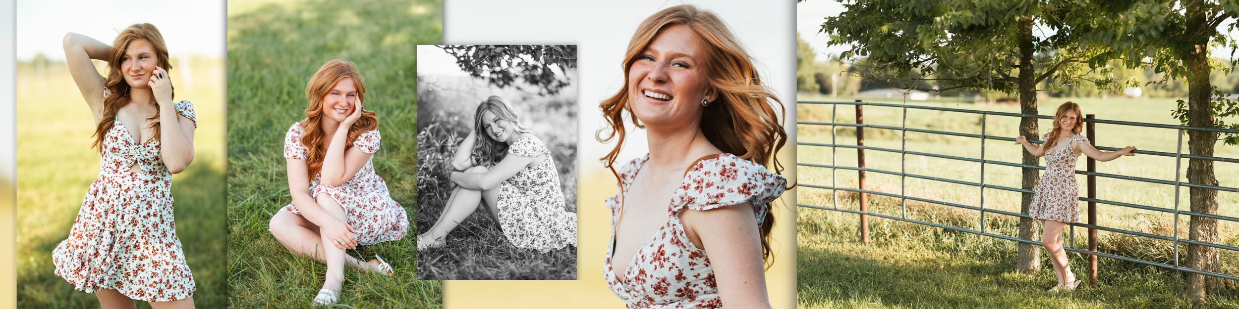 A collection of outdoor lifestyle photos showing people enjoying nature and posing in casual summer clothing.