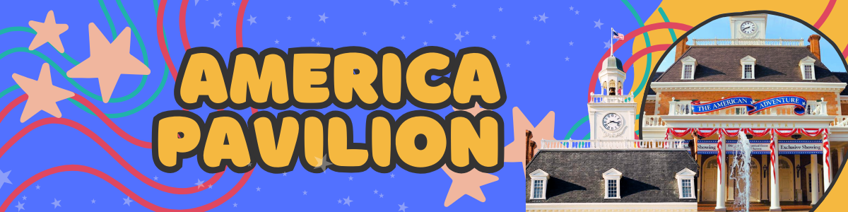 A colorful banner montage showing landmarks and text with American patriotic elements against a blue background.