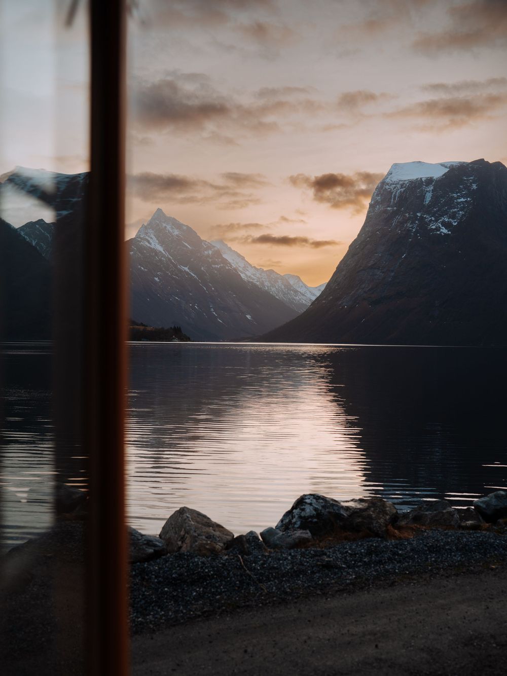 Norwegian fjord and bathtub in Sæbø, Hjørundfjorden, Sunnmøre Norway