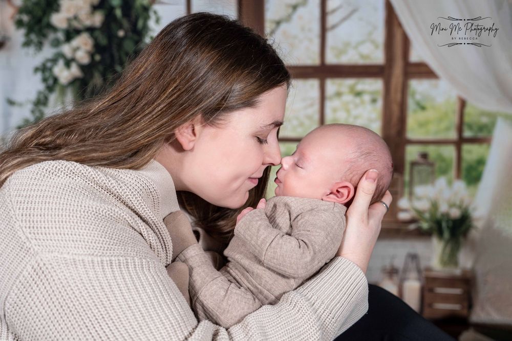 Mummy and me photoshoot with newborn baby