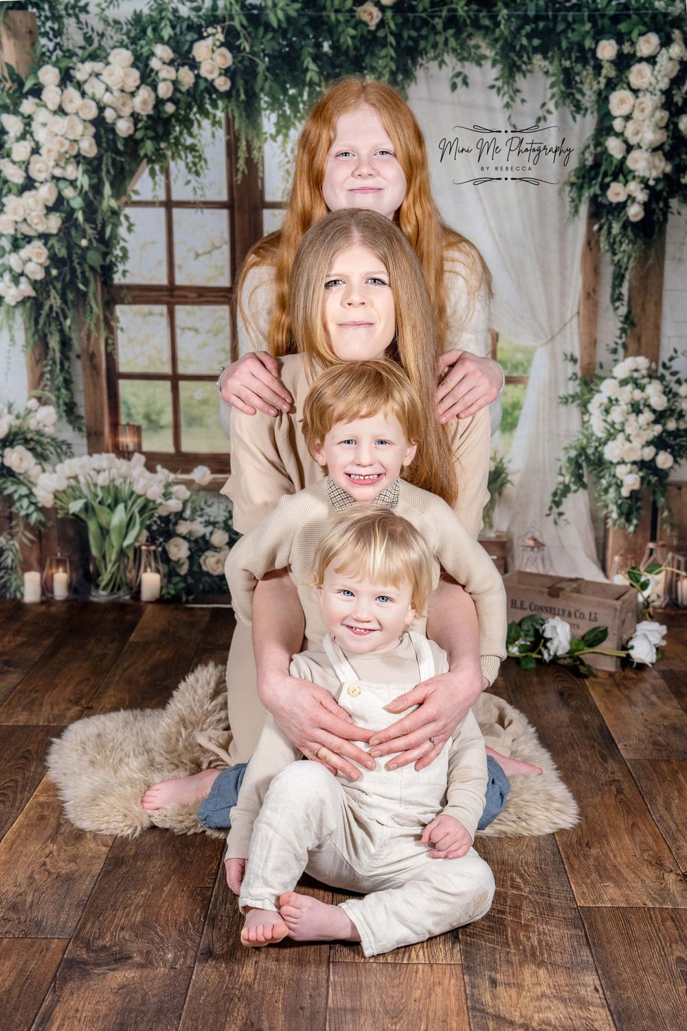 mummy with her three children during a mummy and me photoshoot in lichfield