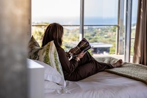 Luxury suite with a scenic South African outdoor view.