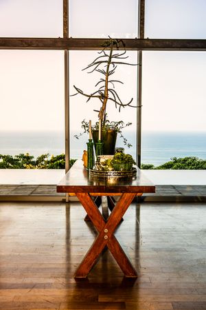 Stunning views through glass walls of a unique boutique stay in South Africa.