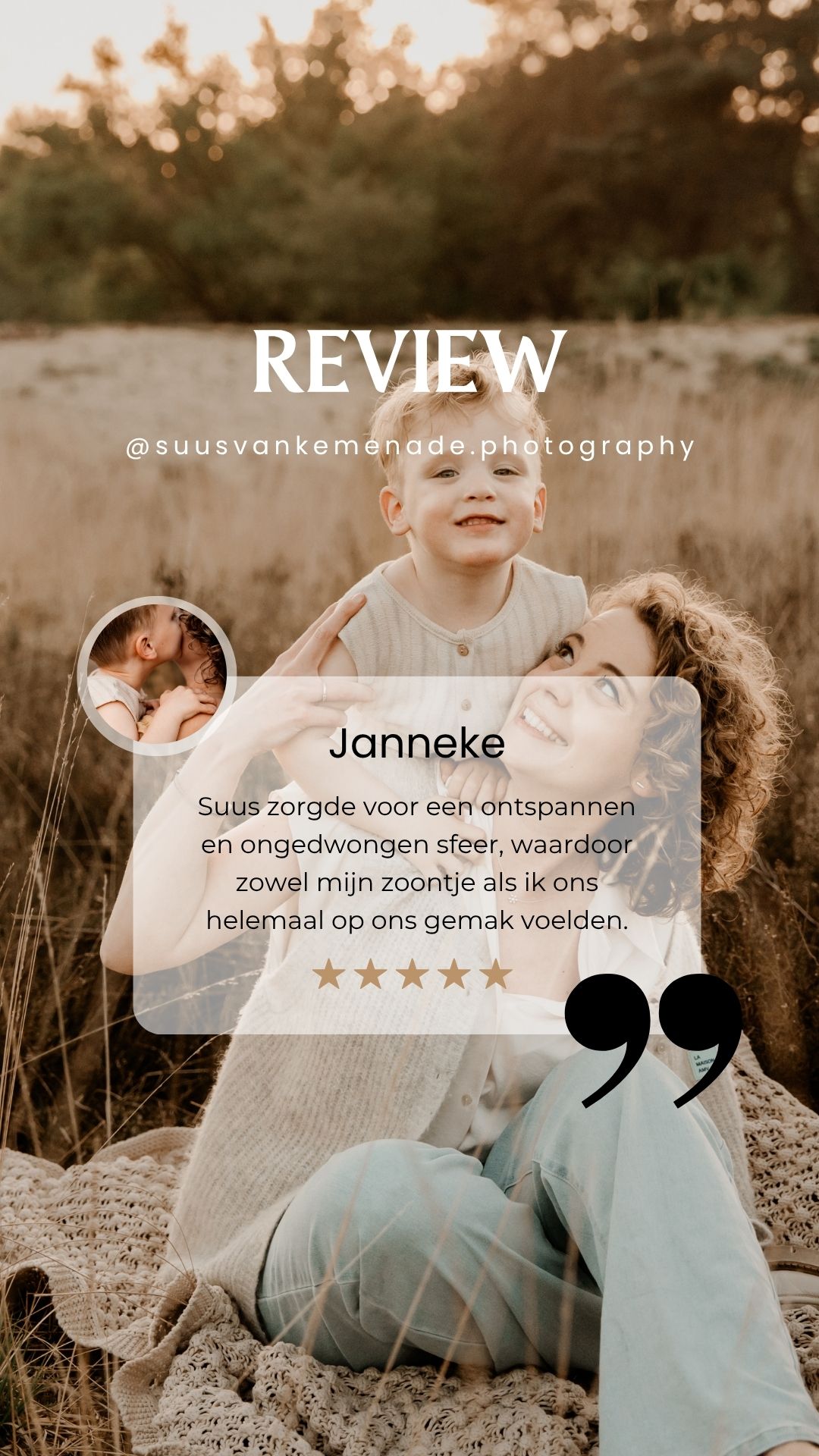 Wat klanten over mij zeggen. Review fotograaf Eindhoven Suus van Kemenade Photography.