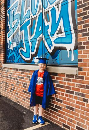 kindergarten cap and gown boy blue cap and gown