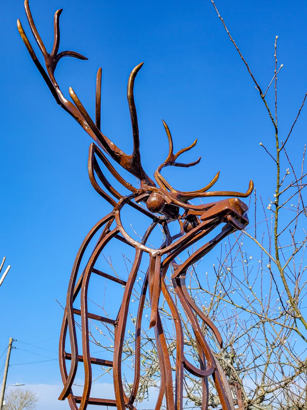 stag, garden sculpture, steel sculpture, forest of dean, gloucestershire, Gabriel Parfitt, for sale