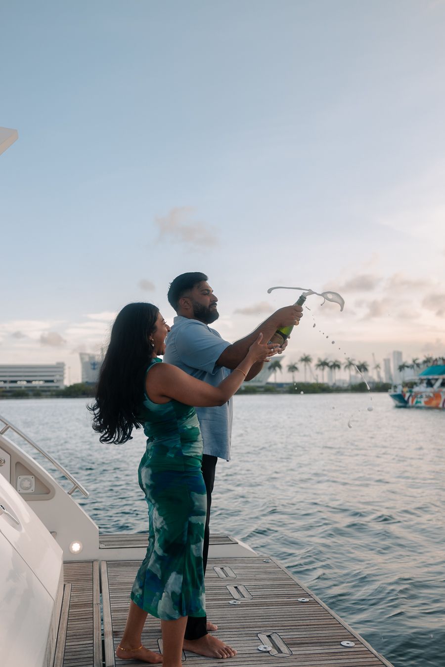 Romantic South Florida waterfront couple session, Pinterest-ready engagement or anniversary portrait by MannyPortraits.