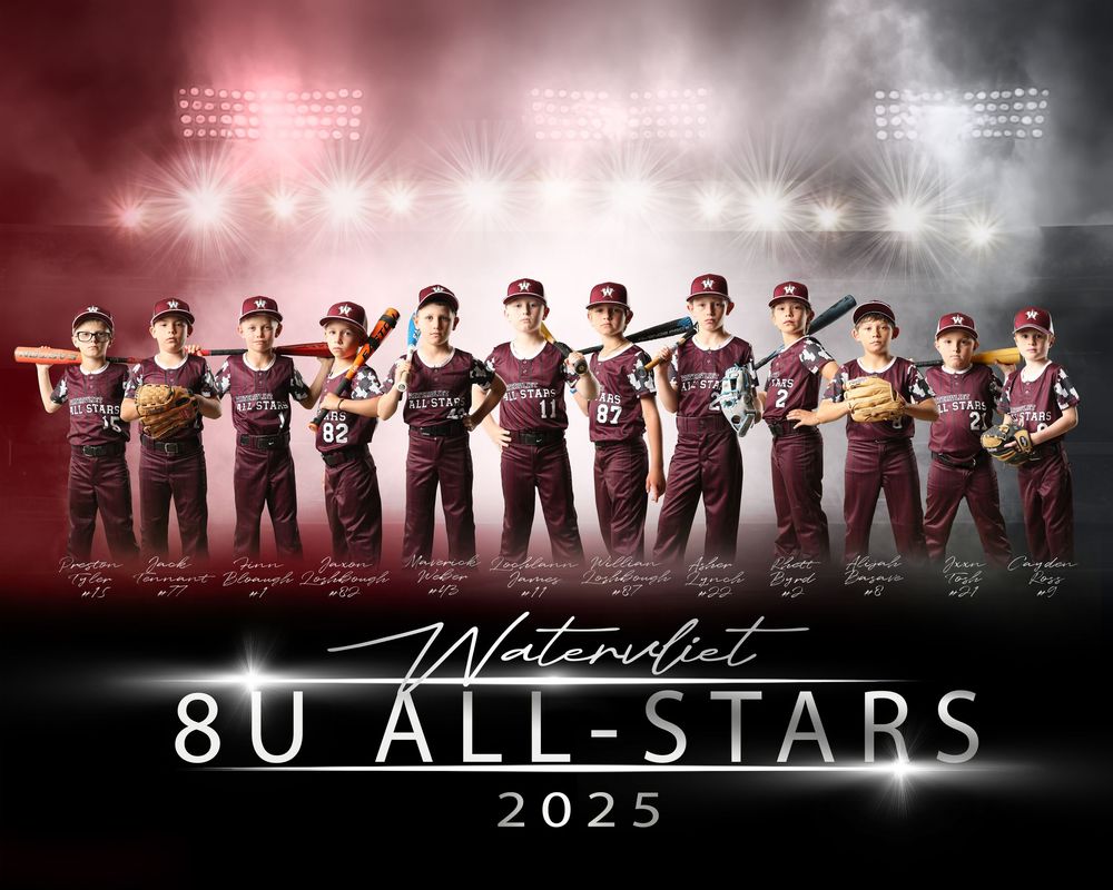 Dramatic sports team panorama with red tinted lighting and All-Stars text overlay.