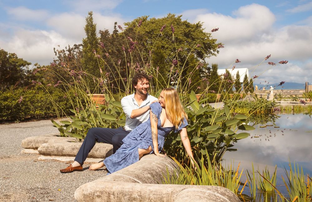 Asheville photographers, authentic love stories, romantic couple, romantic asheville, Biltmore Estate photos, Bridgerton engagement photos
