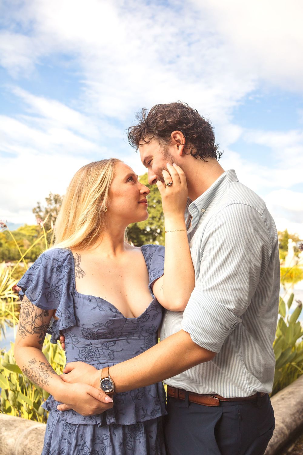 Asheville photographers, authentic love stories, romantic couple, romantic asheville, Biltmore Estate photos, Bridgerton engagement photos