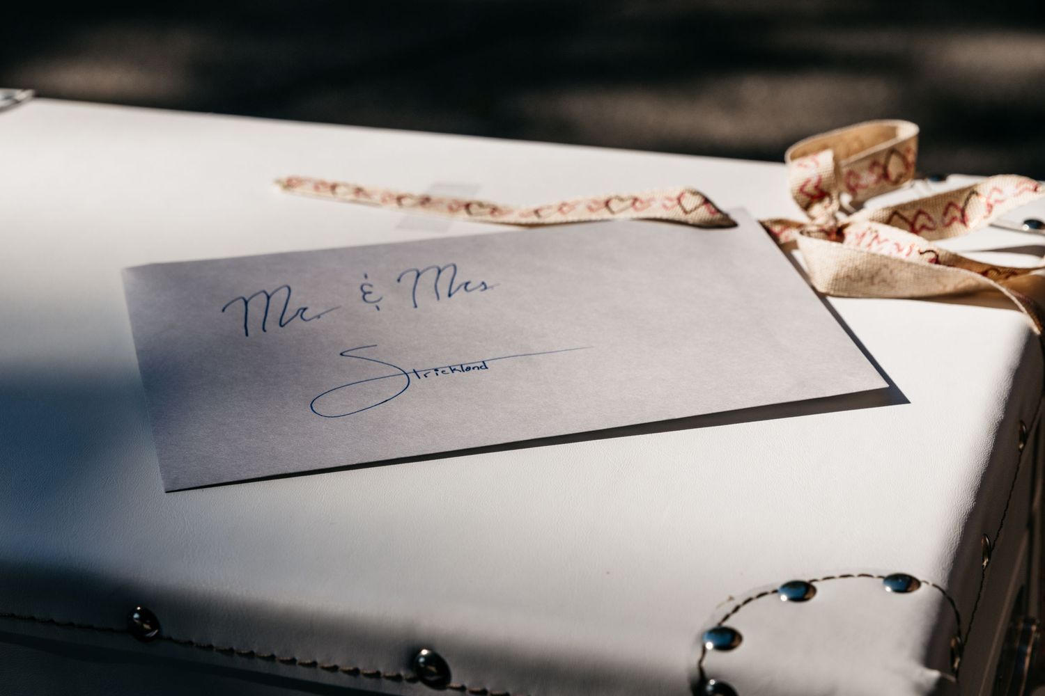 Close-up of a signature on a white paper with elegant calligraphy.