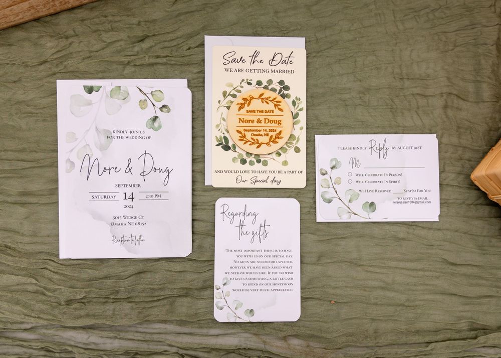 Wedding Invitations at  backyard wedding in Omaha, Nebraska. - BrightSide Photography