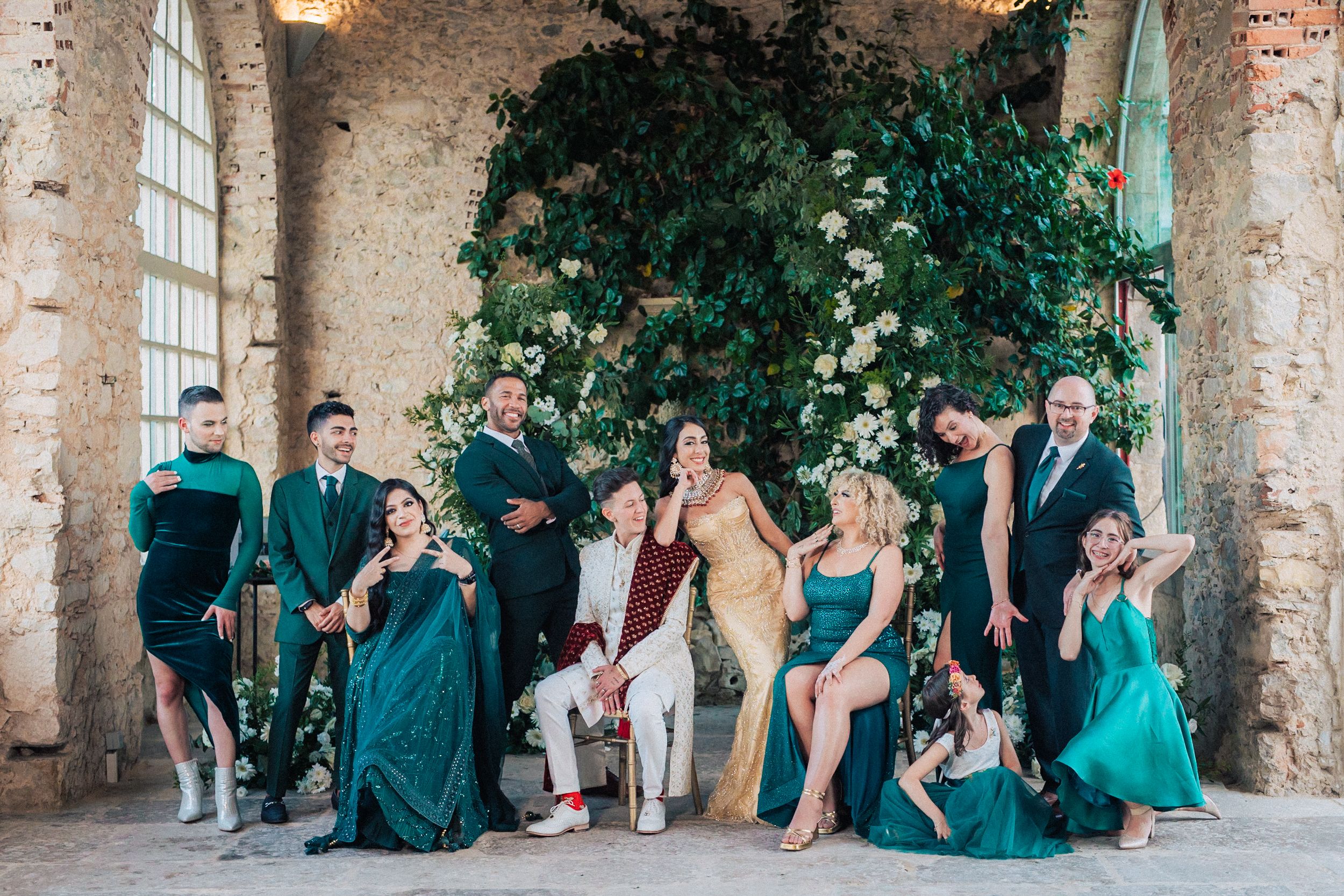 Non-binary wedding celebration at Forte da Cruz in Estoril, Portugal