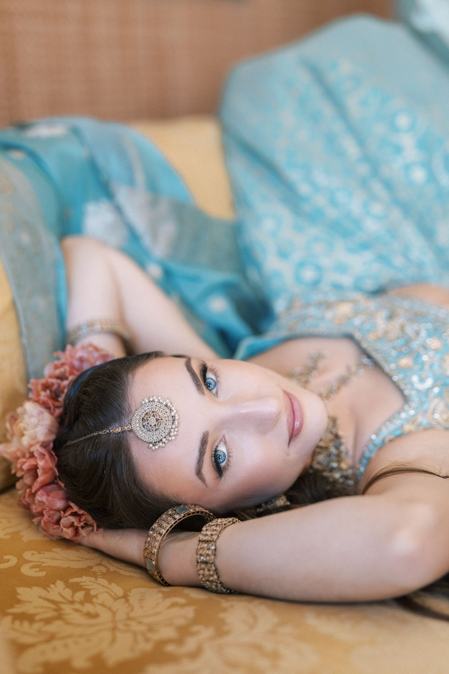 destination south asian wedding bride inspired portrait at casa bons ares, Herdade do Peru Portugal