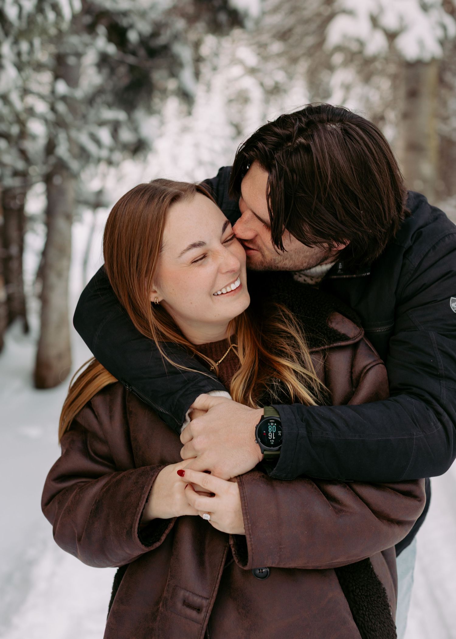 Snowy Mountain engagement photo session in Salt Lake City.
