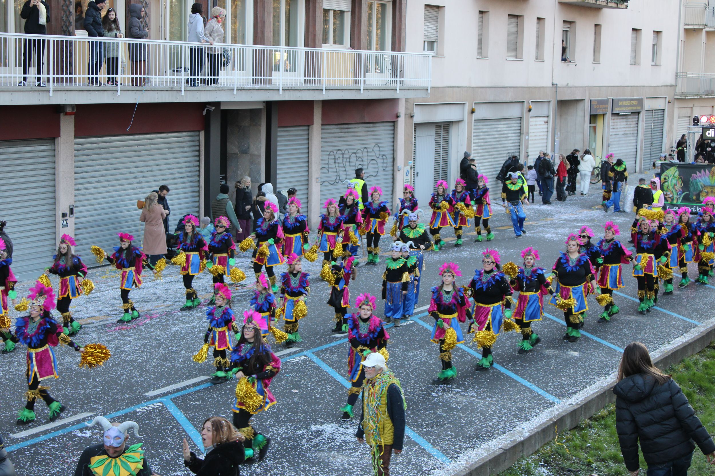 Treviso Carnival Parade 2026. The Roncade Carnival Friends Association with the show “The Dancing Tribe”.