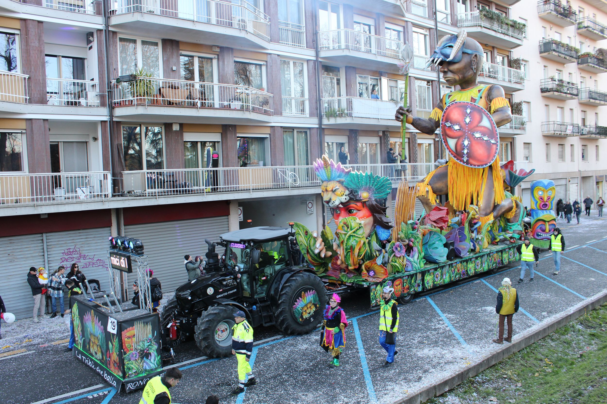 Treviso Carnival Parade 2026. The Roncade Carnival Friends Association with the show “The Dancing Tribe”.