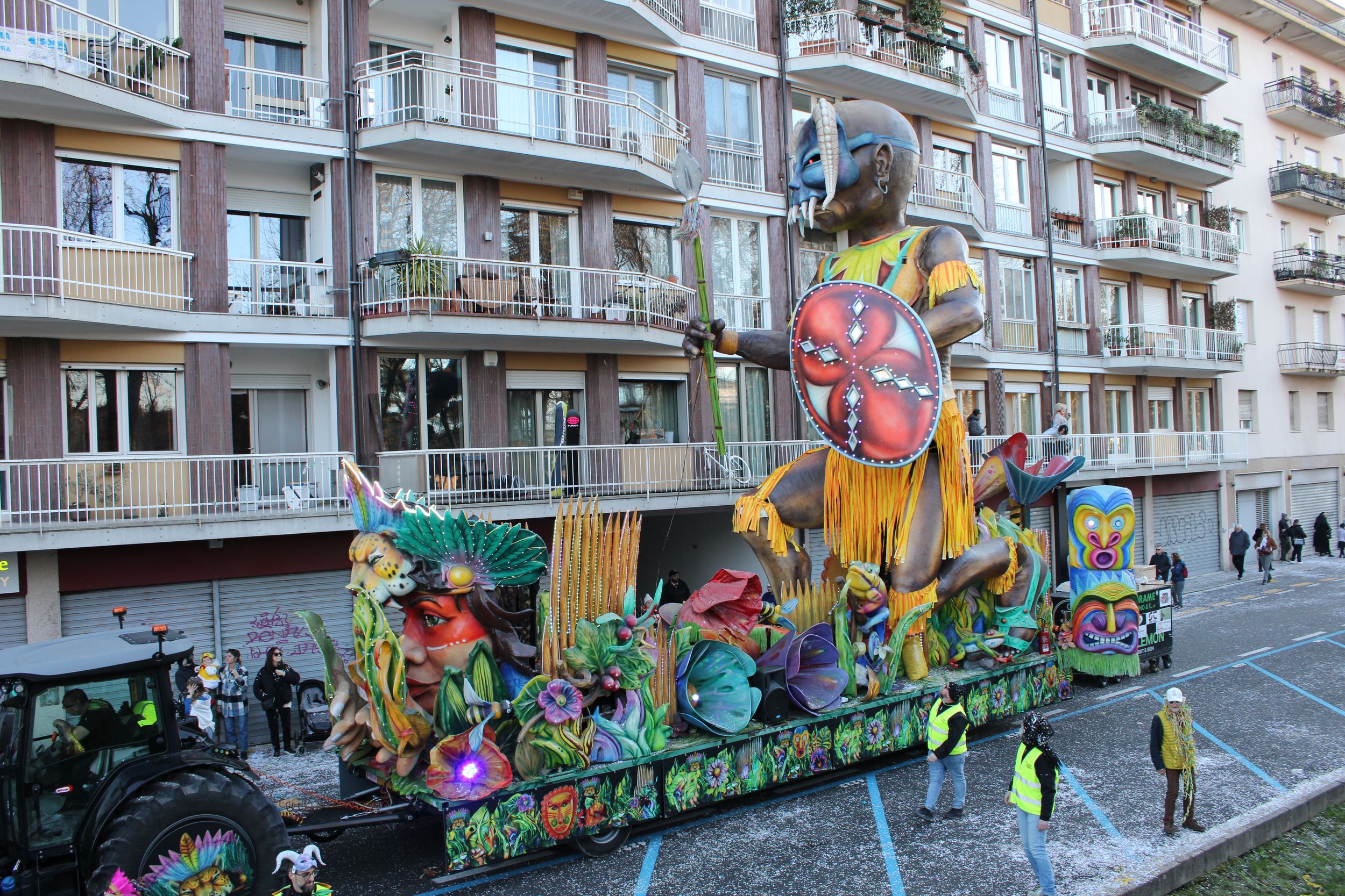 Treviso Carnival Parade 2026. The Roncade Carnival Friends Association with the show “The Dancing Tribe”.