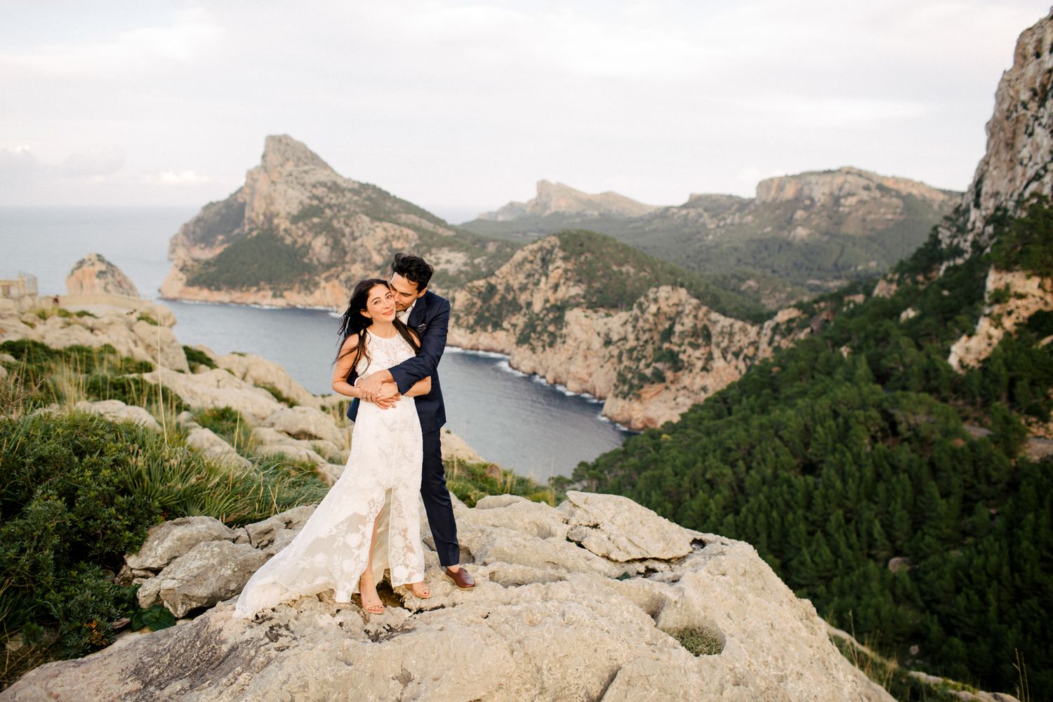 Son Marroig Mallorca wedding venue terrace decoration for reception with Mediterranean views