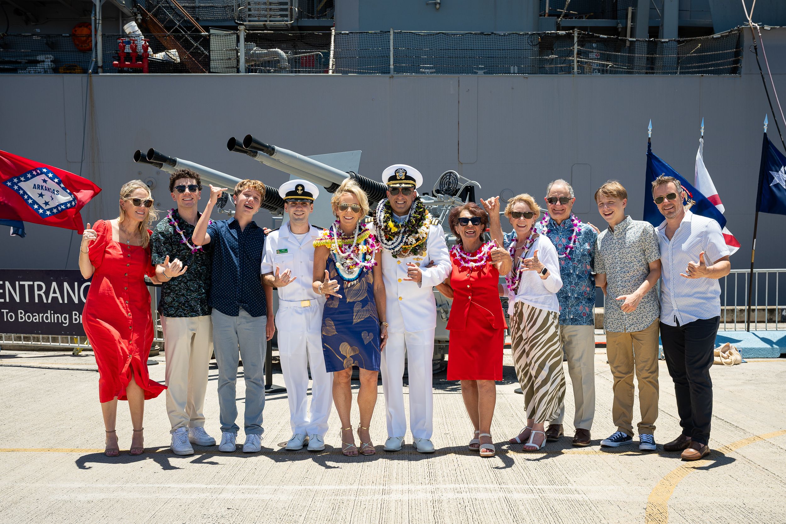 U.S. Navy Captain retirement ceremony and celebratio on U.S.S. Missouri in Pearl Harbor, Hawaii with Oahu Family Photographer Jenna Ettlich.