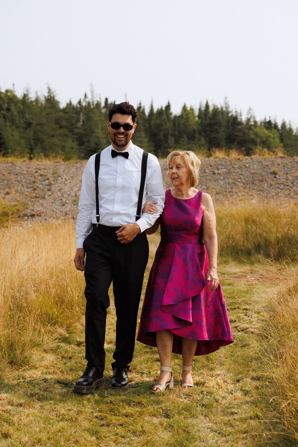Outdoor ceremony on the Bonavista Peninsula by Newfoundland documentary style wedding photographer Kaitlyn Yvette
