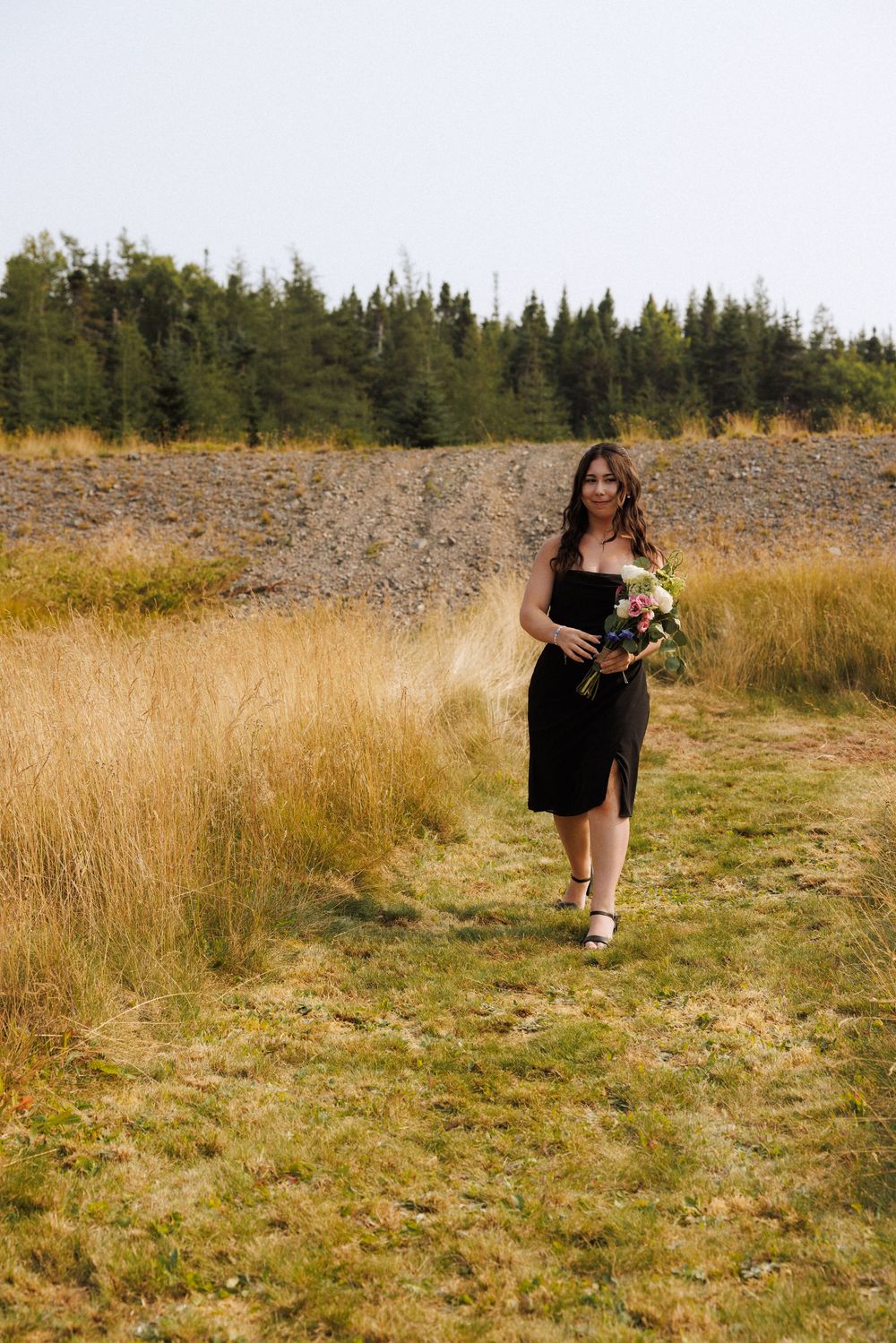 Outdoor ceremony on the Bonavista Peninsula by Newfoundland documentary style wedding photographer Kaitlyn Yvette