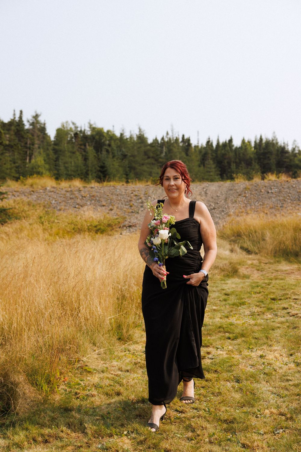 Outdoor ceremony on the Bonavista Peninsula by Newfoundland documentary style wedding photographer Kaitlyn Yvette