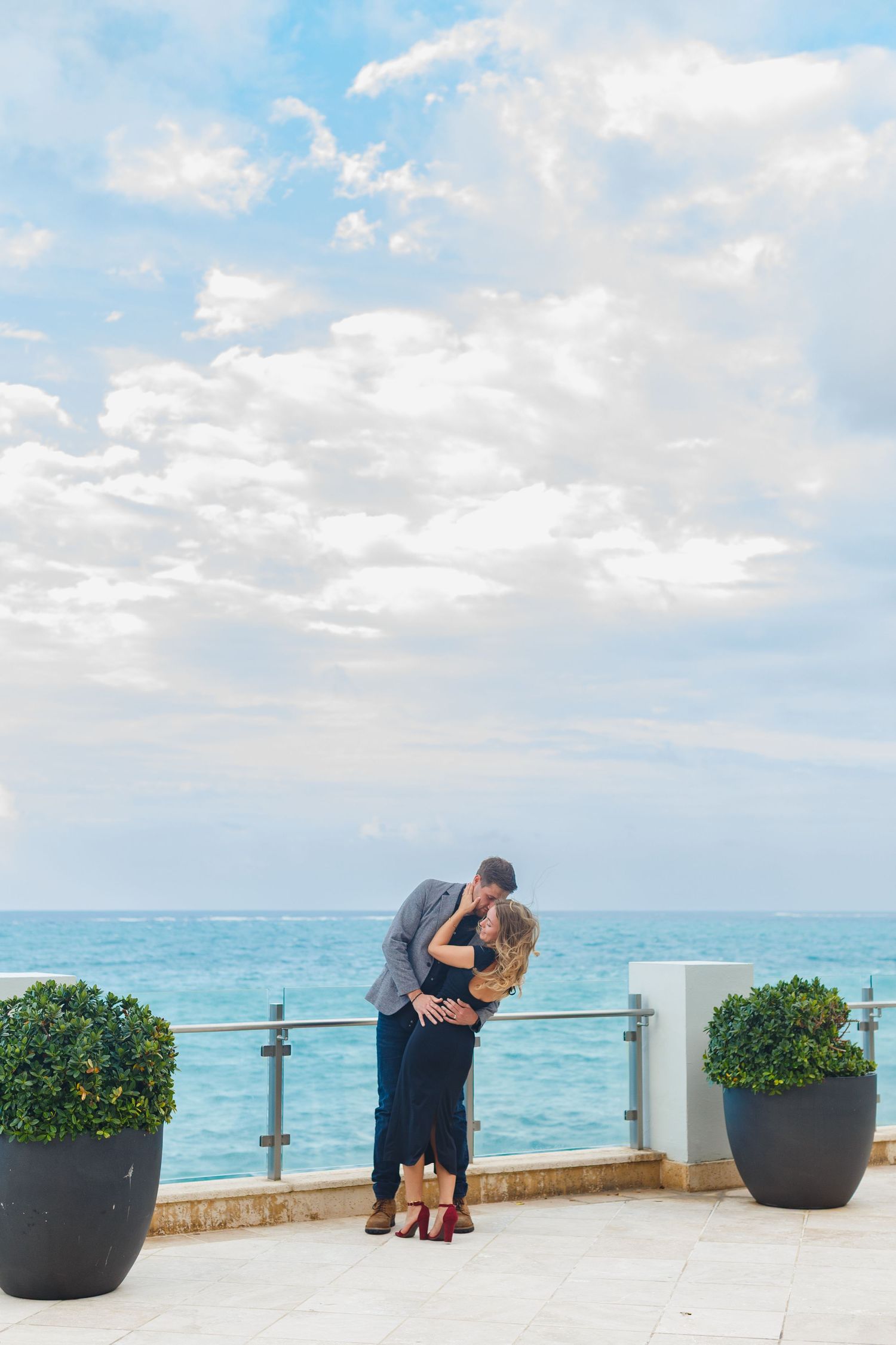 Couples portrait. Condado Vanderbilt Hotel in San Juan, Puerto Rico.